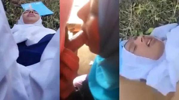 Beautiful Indonesian hijabi girl blowjob and hot outdoor sex