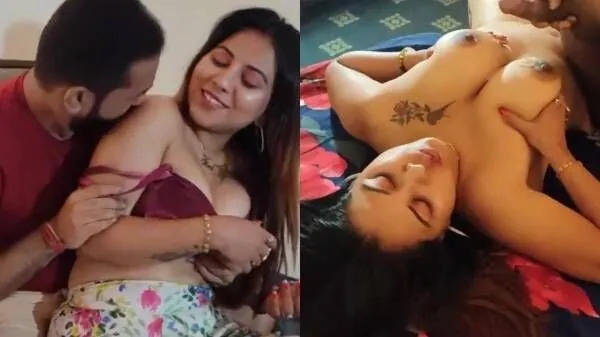 Maal wife calmed by hubby with hardcore sex, cummed on boobs