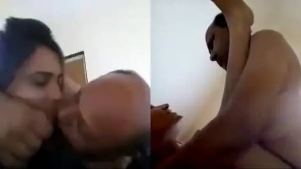 Middle-aged bald man kissing & fucking young maid when wife away
