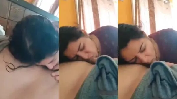 Beautiful Tamil aunty taking care of her husband\